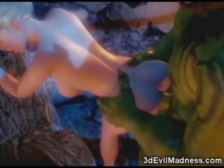 3D Elf Princess Ravaged by Orc - xxx film at Ah-Me