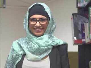 MIA KHALFIA - Arab femme fatale Strips Naked In A Library Just For You