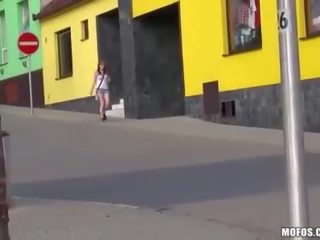 Delightful charming tits amateur fucked in public