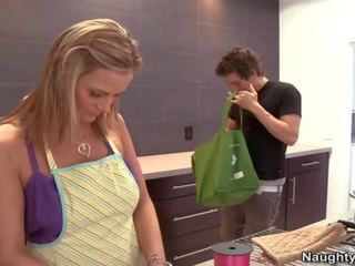 Blonde grown honey Nails Teenaged Stud While She Is Cooking