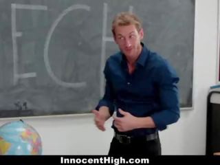 InnocentHigh - Shy girlfriend Fucks Her Speech Teacher