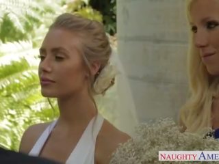 Desirable blonde bride Nicole Aniston fucking