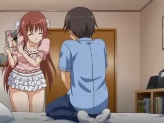 Anime young lady tit fucking and rubbing huge member gets a facial